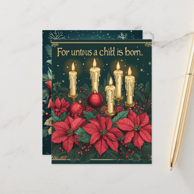 Lámina Velas florales festividades Biblia Verse Papel (Anverso/Reverso In Situ)