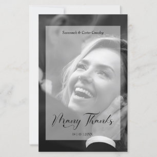 Lámina Vellum Effect Budget Wedding BW Photo Thanks 