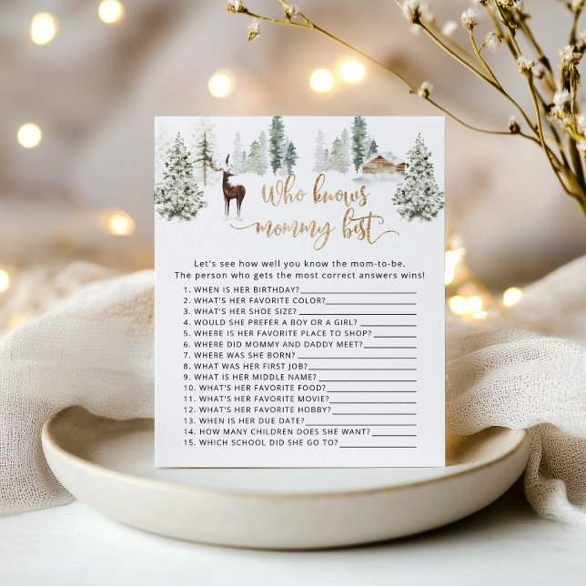 Lámina Venado Forestal Quién conoce a mamá mejor juego (Subido por el creador)