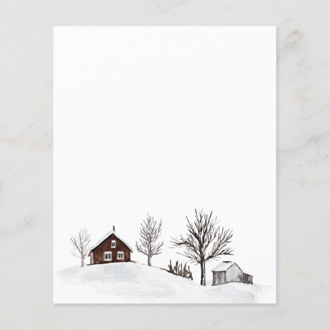 Lámina Vendedor paisajístico de nieve de invierno (Anverso)
