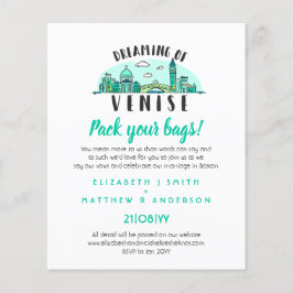 Lámina VENISE Boda Invitación moderna en línea de Skyline