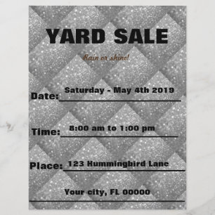 Lámina Venta/Invitación de eventos Silver Sparkle Yard