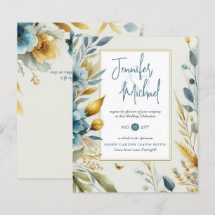 Lámina VENTA! Invitaciones a la boda floral amarilla verd