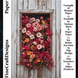 Lámina Ventana De Madera De Edad Con Flores Llave De Lámi