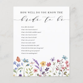 Lámina Verano floral ¿Qué tan bien conoces a la novia?