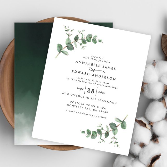 Lámina verde boda Eucalyptus acuarela botánica (Subido por el creador)