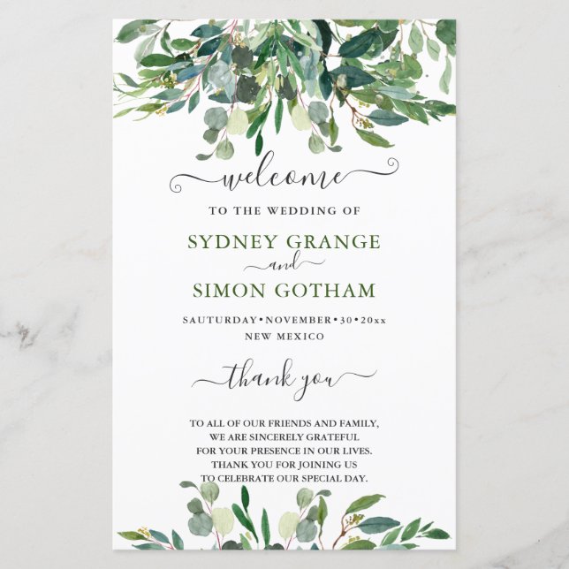 LÁMINA VERDE DE ACUARELA RÚSTICA EUCALIPTO (Anverso)