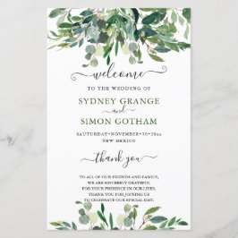 LÁMINA VERDE DE ACUARELA RÚSTICA EUCALIPTO