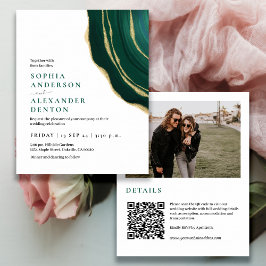 Lámina Verde esmeralda del presupuesto Foto Invitación a
