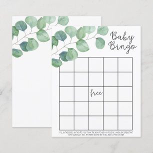 Lámina Verde Eucalipto - Juego de bingo para baby shower