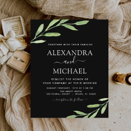 Lámina Verde Presupuestario Rústica Boda Elegante