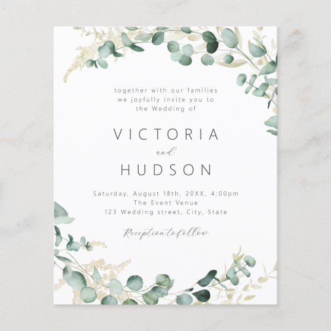 Lámina Verdor de sabores rústico todo en un boda (Anverso)