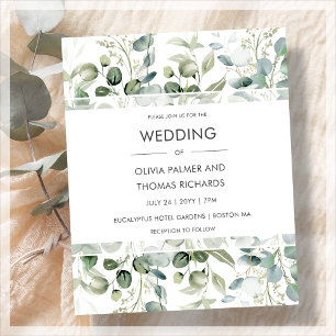Lámina Verdor   Invitación moderna a la boda blanca