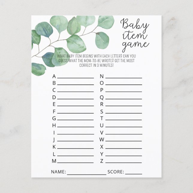 Lámina Verdor - Juego de objetos para bebés. Juego Baby S (Anverso)