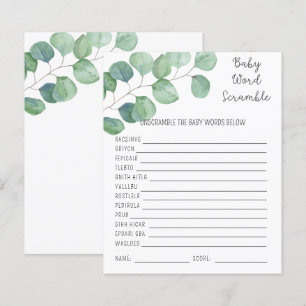 Lámina Verdor - Palabras de bebé   Juego Baby Shower