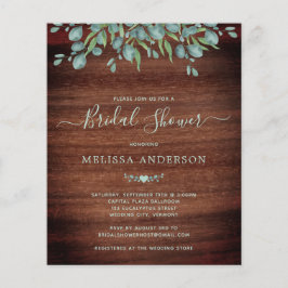 Lámina Verdor presupuestal ducha de novia de madera rústi