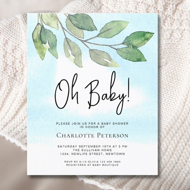 Lámina Verdor presupuestal Oh Invitación de Baby Baby Sho (Subido por el creador)