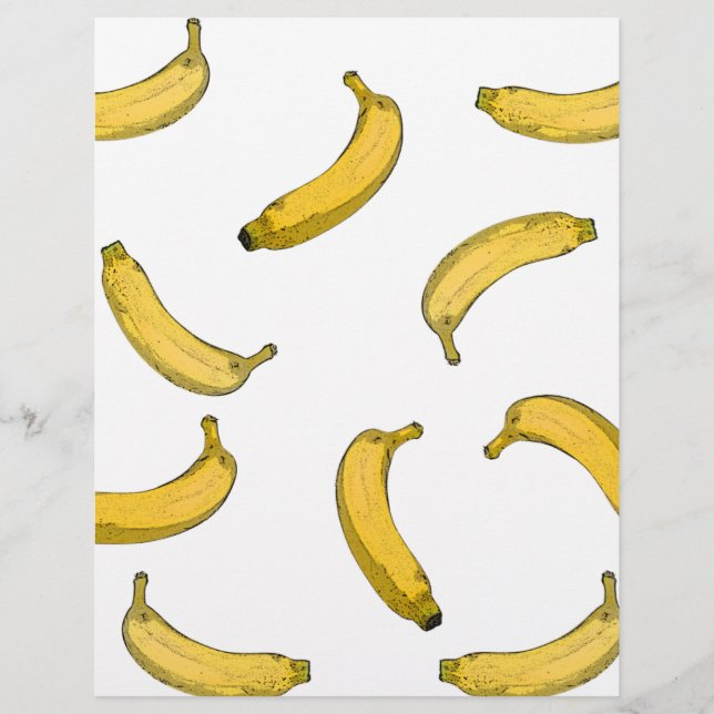 Lámina Versión de esbozo de patrón de banana (Anverso)