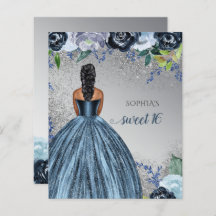 Vestido azul con brillo económico Cumpleaños dulce