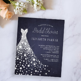 Lámina Vestido de novia económico invitación a la fiesta 
