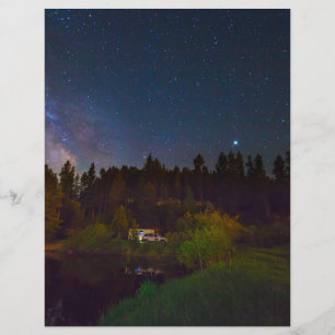 Lámina Vía lechosa, estrellas, noche, noche, estrellado, 