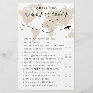 Lámina Viaje a Baby Shower Mommy o Daddy Game