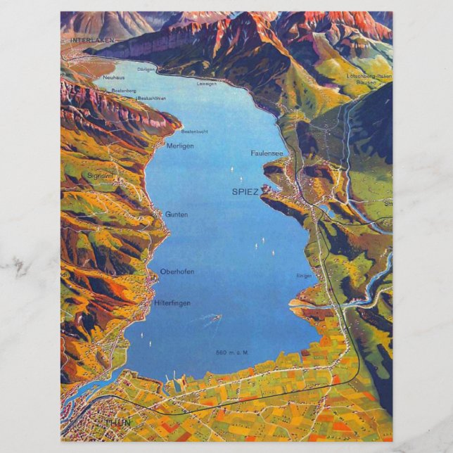 Lámina Viaje al lago de Thun Suiza (Anverso)