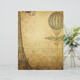 Lámina Viaje de vintage steampunk