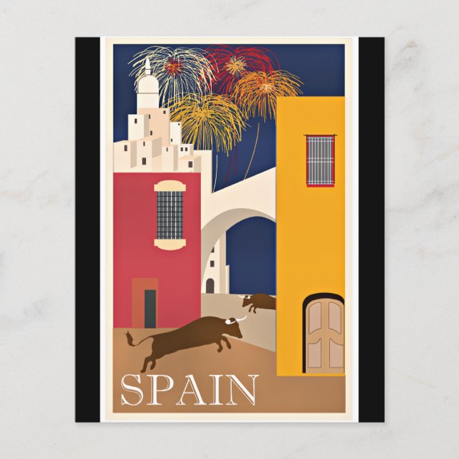 Lámina Viaje España, poster de viajes vintage Postcard (Anverso)