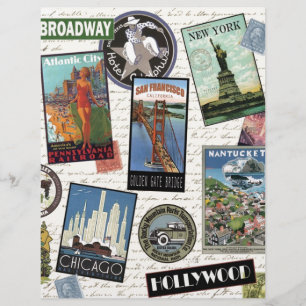 Lámina viaje vintage moderno Estados Unidos