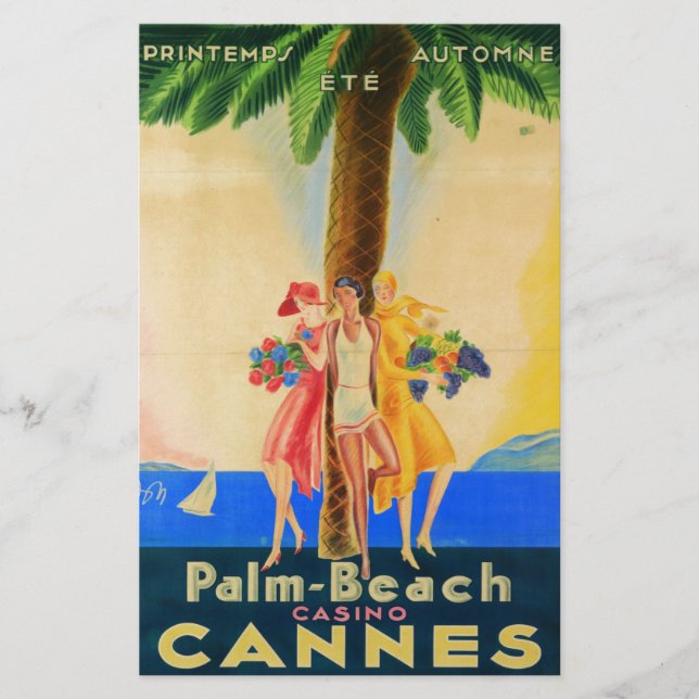 Lámina Viajes franceses de Cannes de época (Anverso)