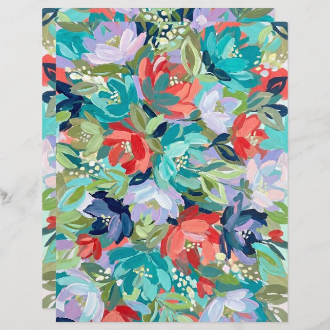 Lámina Vibrant Garden Symphony Scrapbook Paper (Anverso / Reverso)
