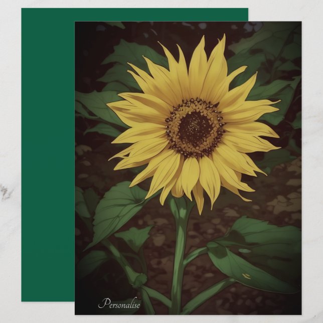 Lámina Vibrante papel amarillo SunFlower Green Scrapbook (Anverso / Reverso)