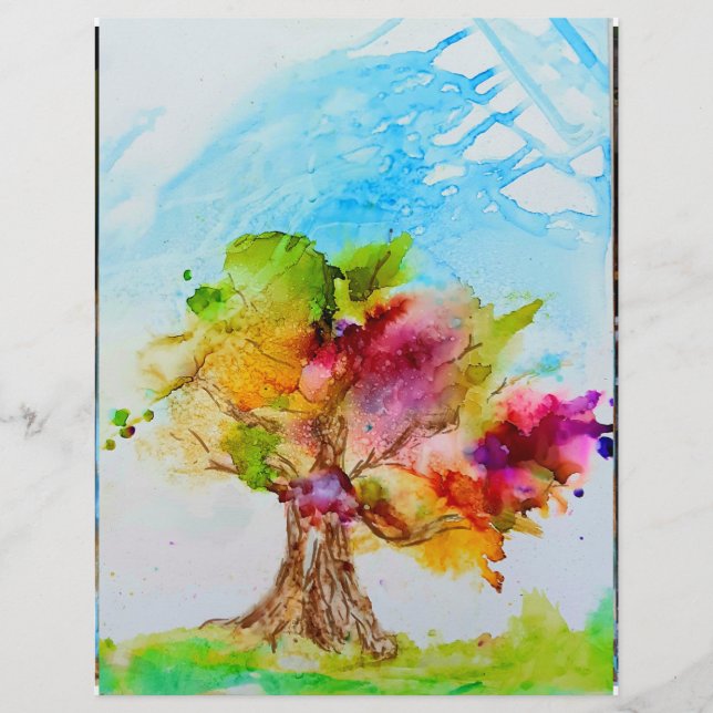 Lámina Vibrante Papel de cartón de árbol de fantasía (Anverso)