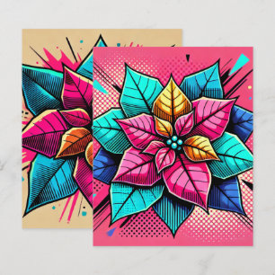 Lámina Vibrante Pop Art Poinsettia Scrapbook Paper