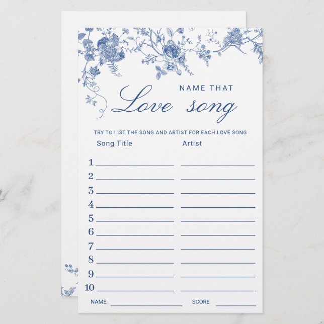 Lámina Victoria Blue French Garden Juego de ducha de novi (Anverso / Reverso)