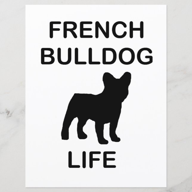 Lámina vida de bulldog francés (Anverso)