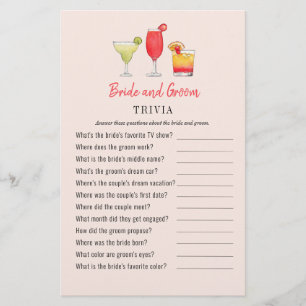 Lámina Videojuegos de Cocktail Bride y Groom ducha Trivia