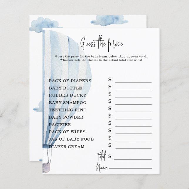 Lámina Videojuegos de Fiesta con globos aerostáticos | Ju (Anverso / Reverso)