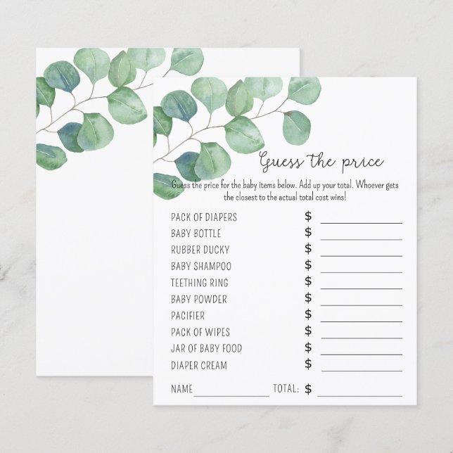 Lámina Videojuegos de Greenery Fiesta | Juego de adivinan (Anverso / Reverso)