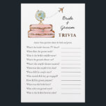 Lámina Videojuegos de Miss Trivia Bridal Shower<br><div class="desc">'Viajar de Miss a Sra' Tema de viajes ducha de novia Trivia juego con maleta de color agua pintada a mano y globo. Personaliza la parte posterior de la tarjeta con el nombre de la novia y la fecha de la ducha.</div>