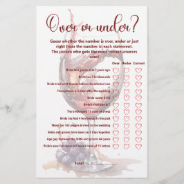 Lámina Vidrio de vino tinto bajo juego de ducha de novia