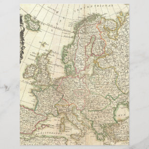 Lámina Vieja Europa cartografía cartográfica antigua geog