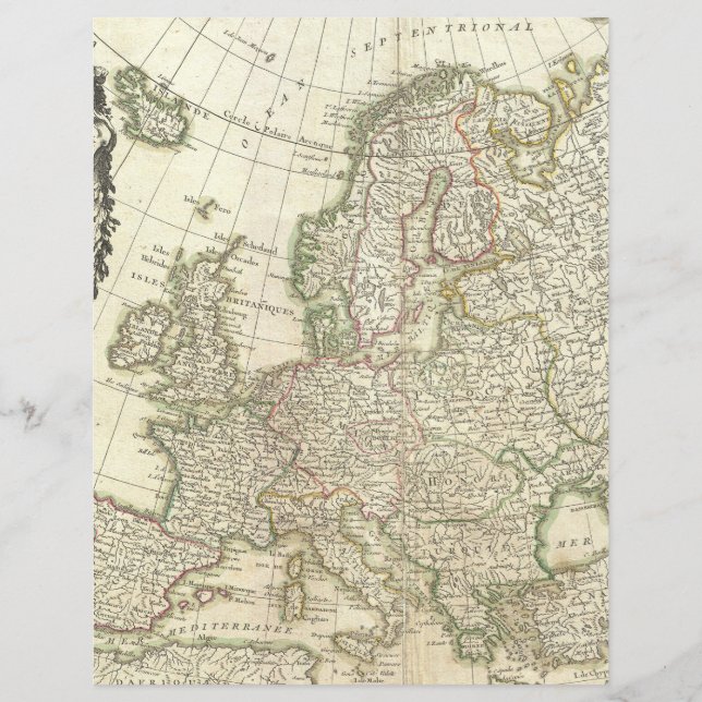 Lámina Vieja Europa cartografía cartográfica antigua geog (Anverso)