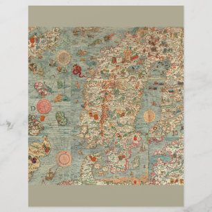 Lámina Vieja Europa cartografía cartográfica antigua geog