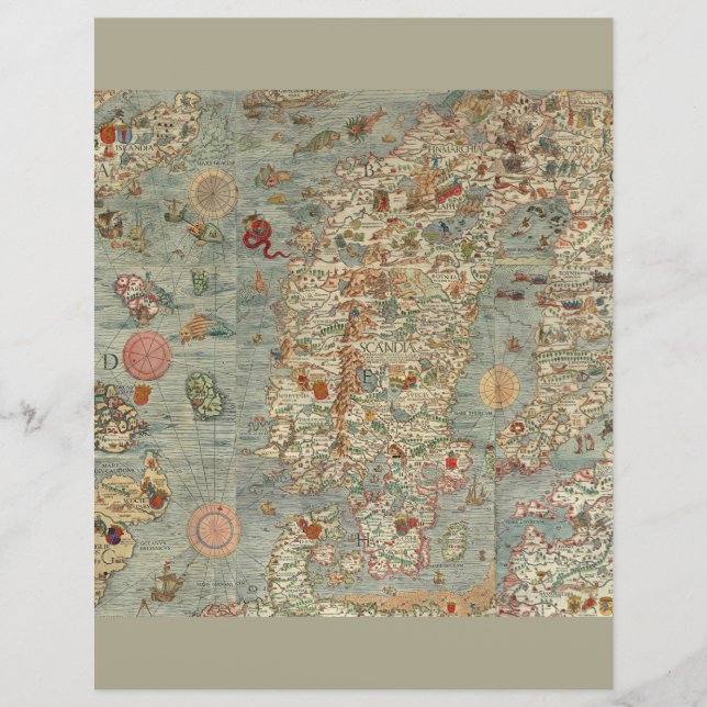 Lámina Vieja Europa cartografía cartográfica antigua geog (Anverso)