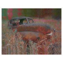 Viejo arte antiguo del viejo auto rosa Rústico mar