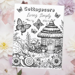 Lámina Villa Cottagecore y mariposas Color Me
