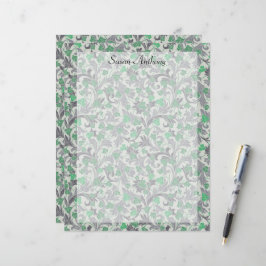 Lámina Vinas de marfil verde añejo crecen con papel de en