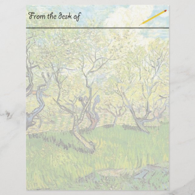 Lámina Vincent van Gogh, Orchard en Blossom (Anverso)